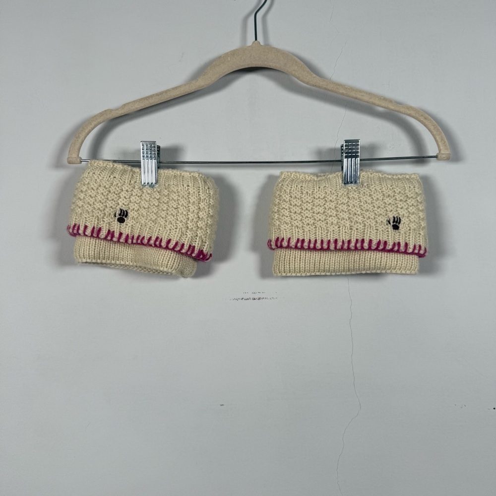 BEARPAW Women's Knit Cuff Boot Toppers in ivory, Great Condition!